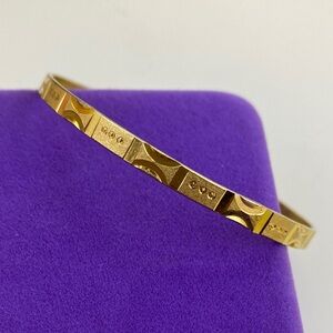 💛 Vintage Geometric Gold Plated Bangle | Bold Textured Finish | Everyday Glam
